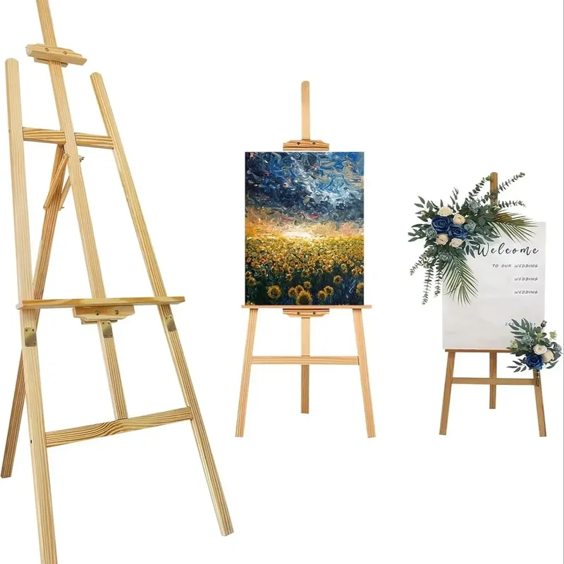 AliExpress - Künstler-Staffelei aus Holz mit A-Rahmen, verstellbare Studio-Staffelei, tragbarer Leinwandständer für Malerei, Hochzeit, Ausstellung und