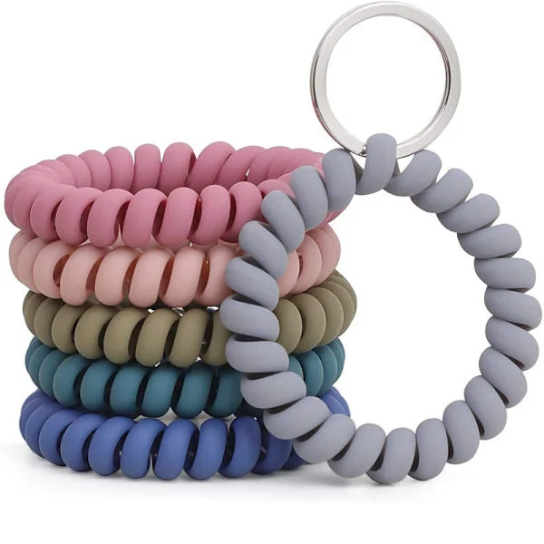 6PCS Stretchable Wristband Wristlet Keychain Wrist Key Chain Wris