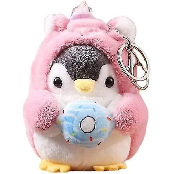 Valentine plysj nøkkelringer Kawaii nøkkelring små utstoppede dyr, rosa enhjørning, søte nøkkelringer for ryggsekker, kawaii dyr. (rosa-enhjørning 
