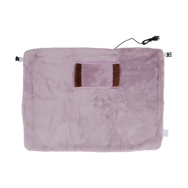 USB Heated Flannel Blanket 5V Low Voltage Safe Multifunctional Home Office Warm Shawl Rose Red
