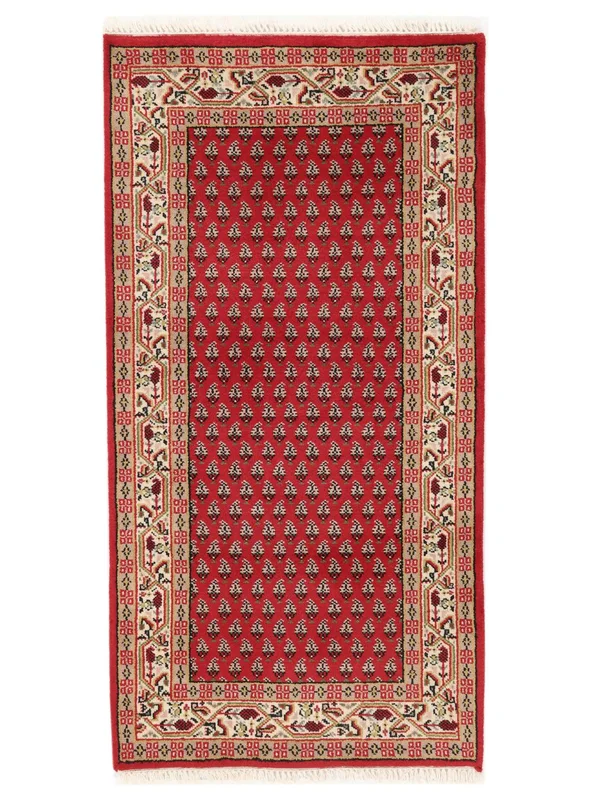 Mir Indiaas Vloerkleed 72X140 Donkerrood/Bruin Wol