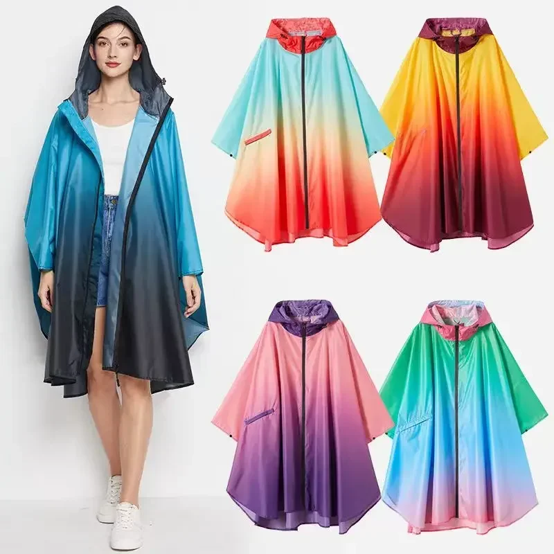 AliExpress - Neue bunte Frauen Biker Regenmantel leichte Regenmantel Poncho Männer wasserdichte Umhang Regen mäntel Erwachsenen Gradient Motorrad 