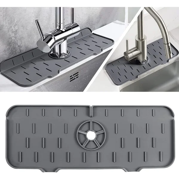 Sink Splash Guard, Silicone Sink Mat, Faucet Splash Guard, Silicone Splash Guard Under Faucet, Keeps Kitchen and Bathroom Dry