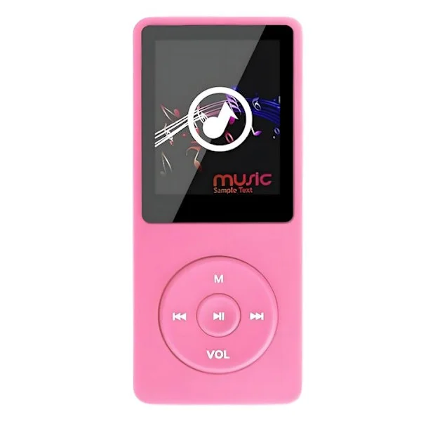 MP3-spelare MP3-spelare, 1,8 tums skärm, 64 GB minneskort ingår, stöder SD-kort upp till 128 GB, Bluetooth, FM-radio, e-boksläsning, röstinspelning