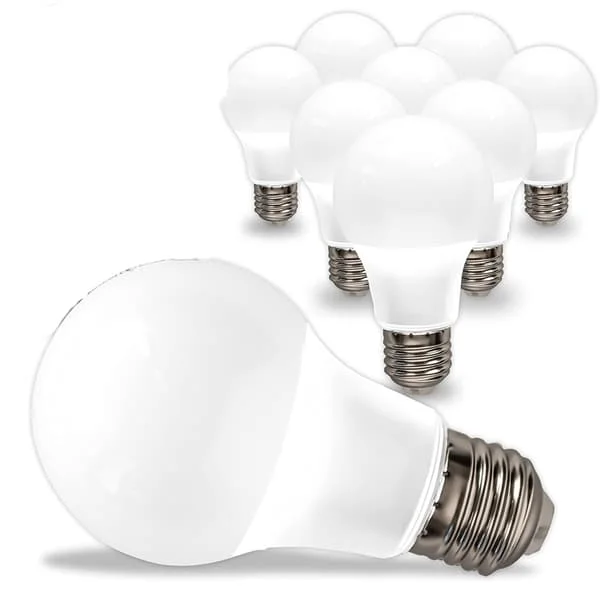 (Farge: Varmhvit) 10 stk. LED-pærer E27-sokkel 9W (tilsvarende 60W)