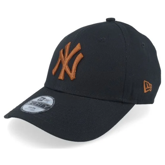 New Era - MLB Sort adjustable Kasket - Kids New York Yankees League Essential 9FORTY Black/Brown Adjustable @ Hatstore