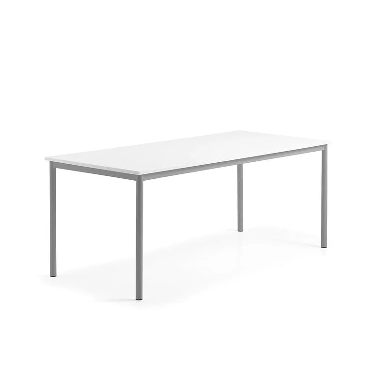 Desk BORÅS, 1800x800x720 mm, whiteboard table top, alu grey