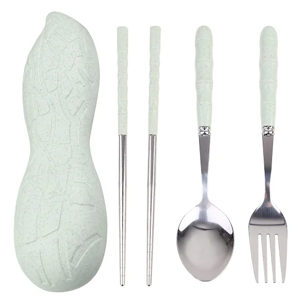 1 Set Servisset Portabel Hållbar Ätpinnar Sked Gaffel För Camping
