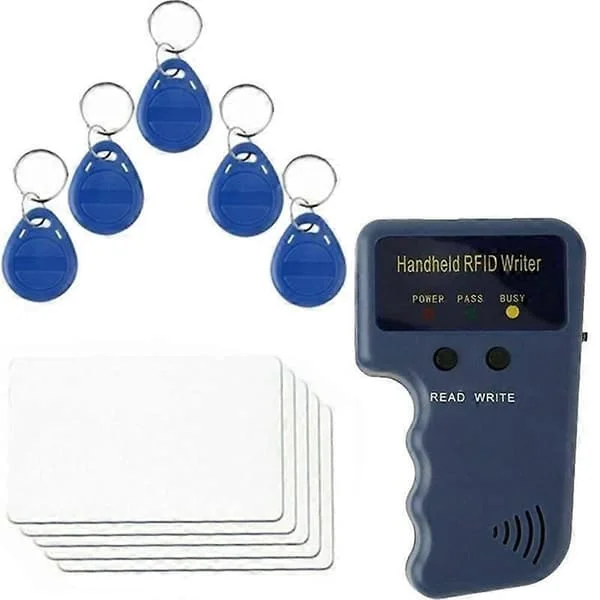 125KHz EM4100 RFID Kopieringsenhet Skrivare Duplicator Programmerare Läsare + T5577 EM4305 Omskrivbara ID Nyckelbrickor Taggar Kort