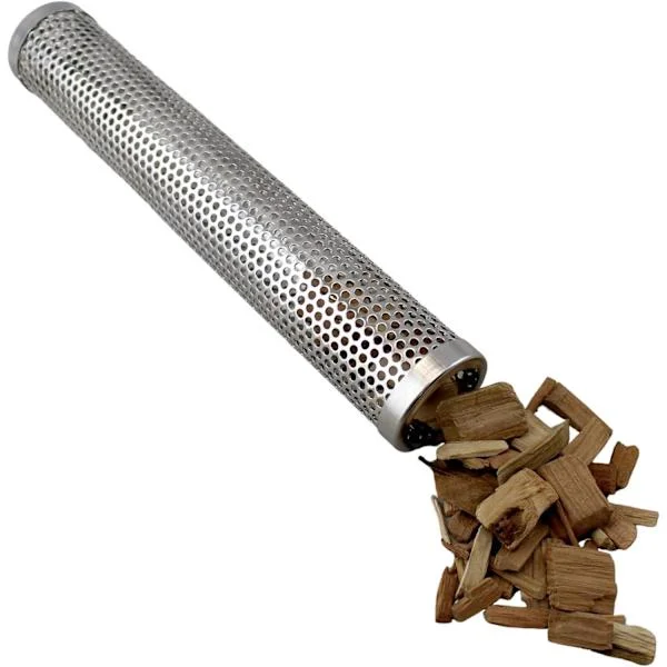 BBQ-røyker i rustfritt stål for trepellets - 12-tommers pellet-røyker for gass-, kull- og elektriske griller - Varm eller kald røyking for kjøtt