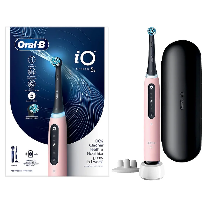 Oral-B iO 5s Eltandbørste Pink, Medicin & Pleje, Tandbørster, El-tandbørster