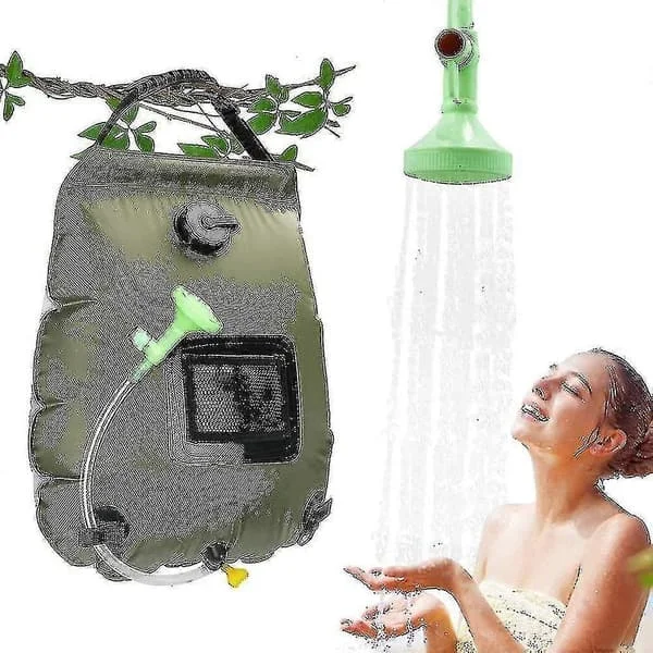 Solar Shower Bag. 20l Portable Solar Heated Hot Water Camping Travel Shower Bag