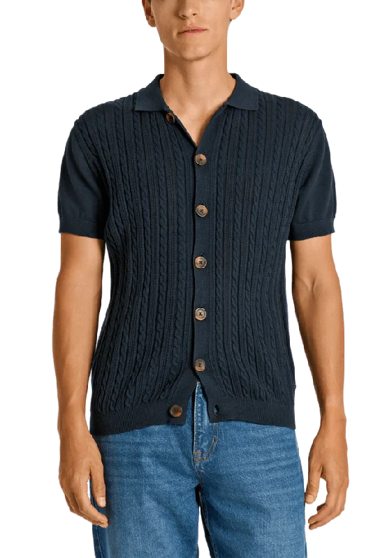 Lindbergh Knitted Cable Cardigan Koftor & cardigans Herr Blå S
