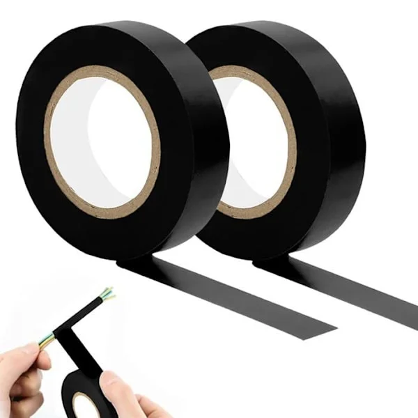 2 st elektriker, svart kraftig, svart elektriker, svart tejp, eltejp, svart elektriker, eltejp (18mm*20m) [[YJD]
