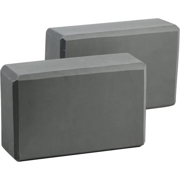 Yoga Blocks 2 stk Sklisikre Lettvekts Yoga Klosser for Pilates Stretching Trening Grå