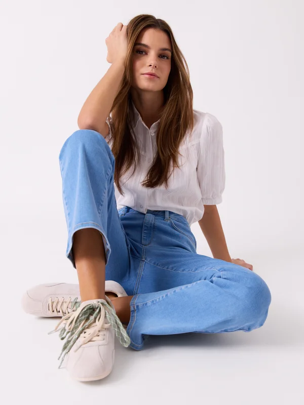 Jean Paul - Sabine cropped flared jeans - Dame - Blå - Bukser & Jeans - L