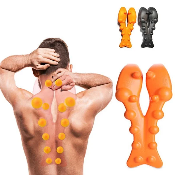Spondylobar massager Cervikal rygsøjle massagepude skulder nakke lænderyg akupressur massage strækpude, orange