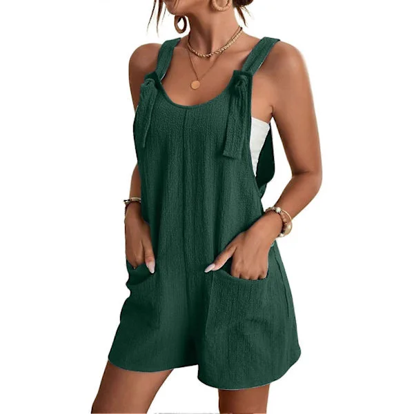 Enfärgad hängselbyxa lös shorts jumpsuit personlig cool stil hudvänliga shorts för dagligt bruk semester shopping semester