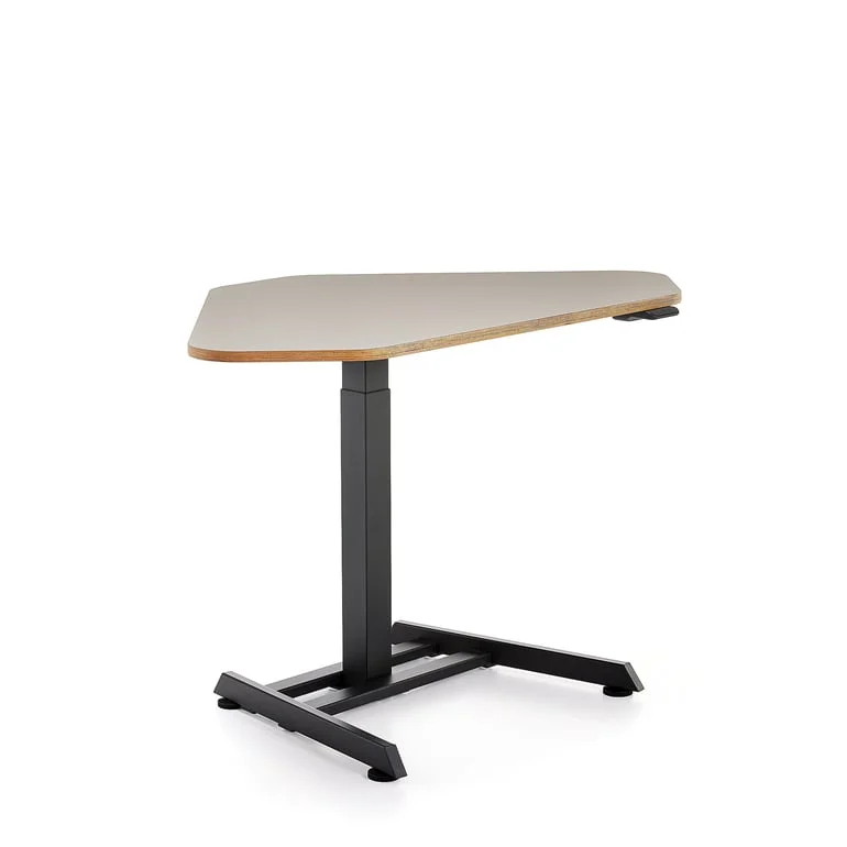 Hörnskrivbord NOVUS, höj- och sänkbart, 1200x750 mm, svart/lergrå