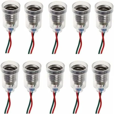 10 st E10 LED-bas skruvmonterade små glödlampor lamphållare sockel med tråd för elektrisk testning och experimentkrets tillbehör för hemmet