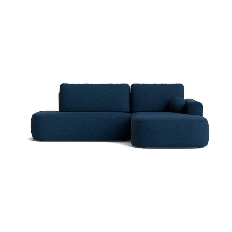 Monza Chaiselongue-Schlafsofa, rechts | Stauraum, Aragon Blau, elegantes Design, stilvolles Sofa mit Schlaffunktion und Bettkasten, 90cm.