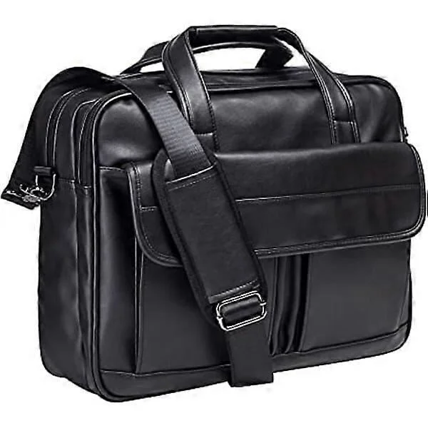 Men's Leather Briefcase, Large Capacity and Adjustable Shoulder Strap, Waterproof and Durable