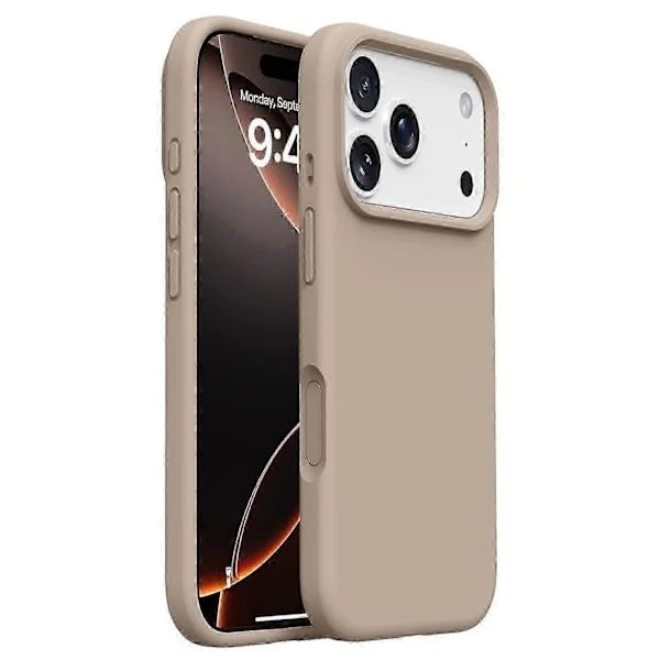 Flytande silikonskal för iPhone 17 Pro Max Ljus Kaffe
