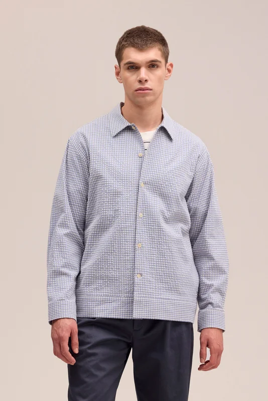 NN.07 Reed Overshirt Herre Blå Bomuld