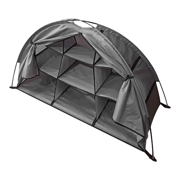 Camping Shoe Organizer 9 Shelf Classified Organization Large Capacity Foldable Portable Camping Storage Cabinet Grey Foldable
