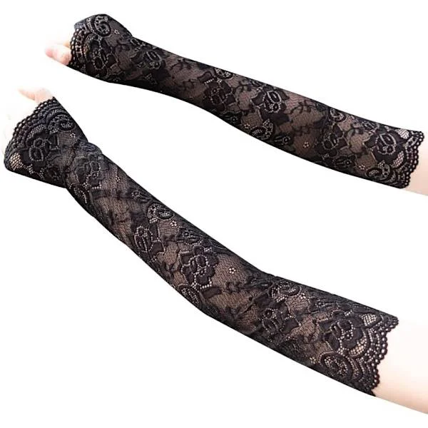 2 Pairs Breathable Arm Sleeves, UV Protection Arm Sleeves, Lace Sleeves
