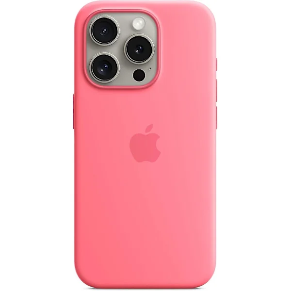 Apple iPhone 15 Pro -silikonikuori MagSafella (vaaleanpunainen)