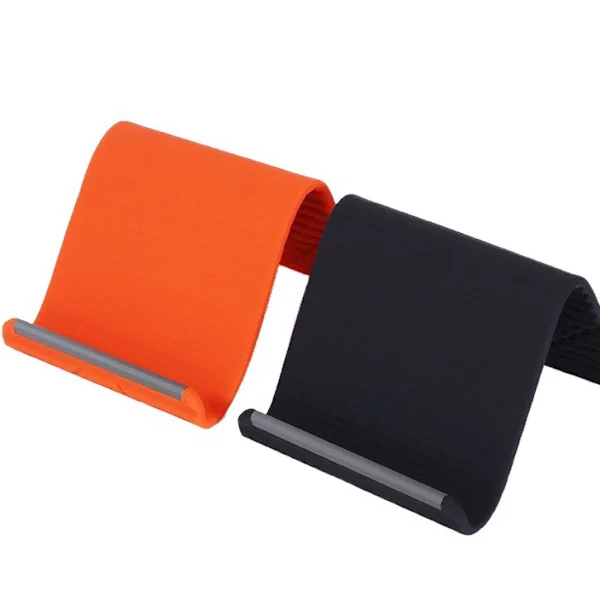 Flexible Silicone Phone Stand - 2-Pack Foldable Desktop Holder for Tablet and Laptop - Portable Travel Accessory for Home Office