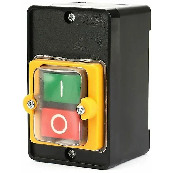 Push Button Switch, AC220V/380V 10A Single Phase/Three Phase Waterproof Power Control Push Button Switch, On/Off Control Button with Housing, Power 