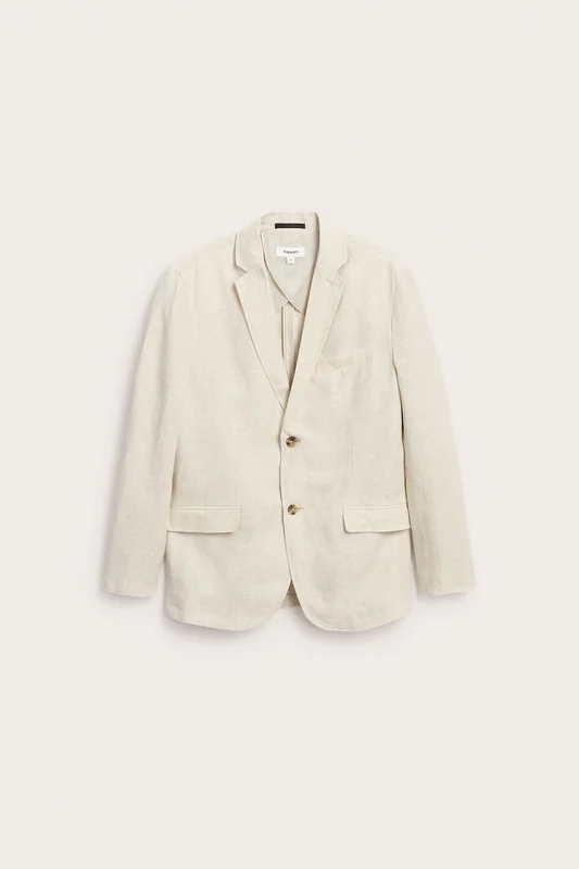 Kappahl | Blazer i lin med normal passform Beige L | Herre