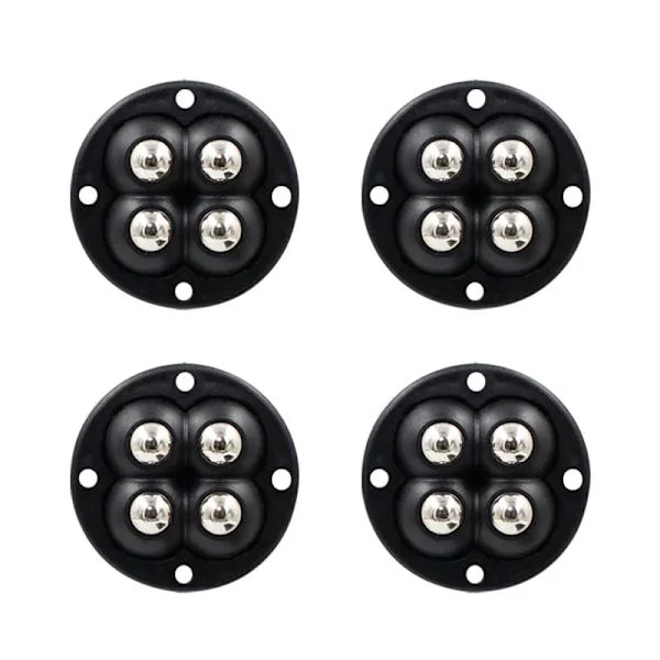 20 st hjul, självhäftande länkhjul, kraftiga möbelhjul (4-pack) Svart
