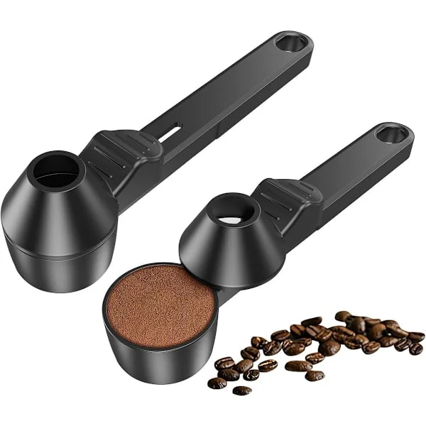 Kaffeskopa och tratt Återanvändbar kaffemätsked Kapacitet 2 matskedar Kaffepulverskopa med tratt för kaffe Protein Pulver Te Svart 2