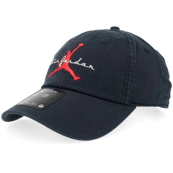 Jordan - Negro unconstructed Gorra - Jordan Club Cap Curved Brim Black/White/Red Dad Cap @ Hatstore