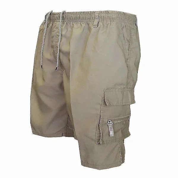 Herre Almindelige Cargo Shorts med Snøre Sommerferie Strand Casual Multi-lommer Elastisk Talje Shorts