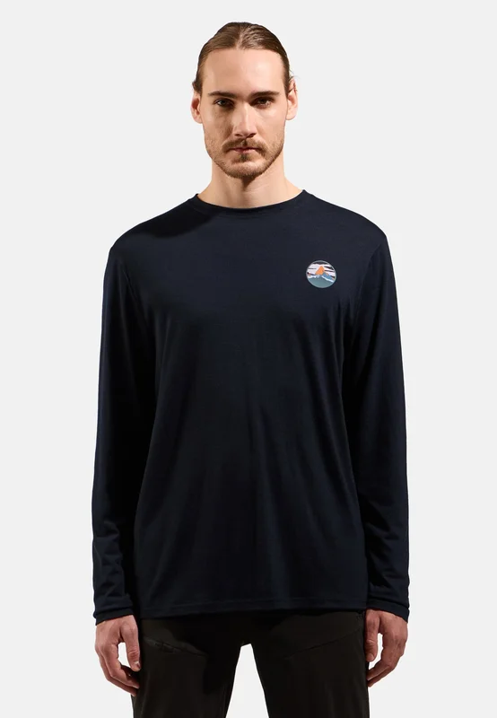 Odlo Ascent Merino 160 Matterhorn Langarm-Shirt für Herren, XXL, schwarz