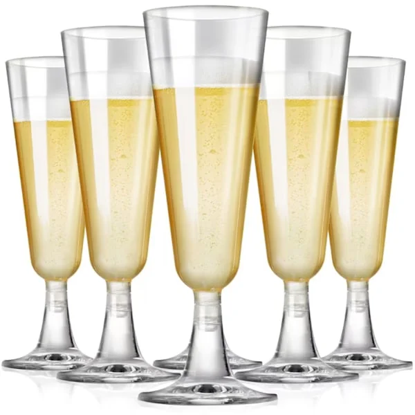50 stk 150 ml plast vinglass, champagneglass, rødvinsglass, allsidig, et must for partykarneval