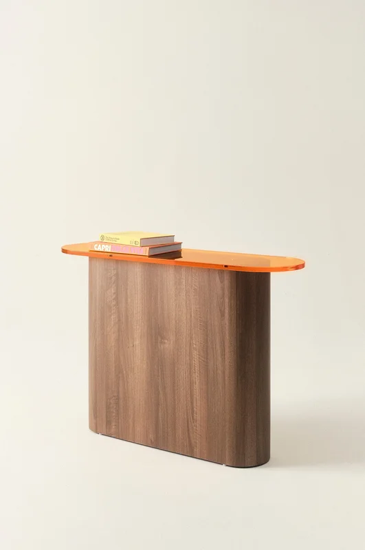 Jotex - Sidetable 35x120 Cm Oranje/walnoot Oranje/walnoot - LIVI - Koop Buffetkasten & Sidetables bij Jotex