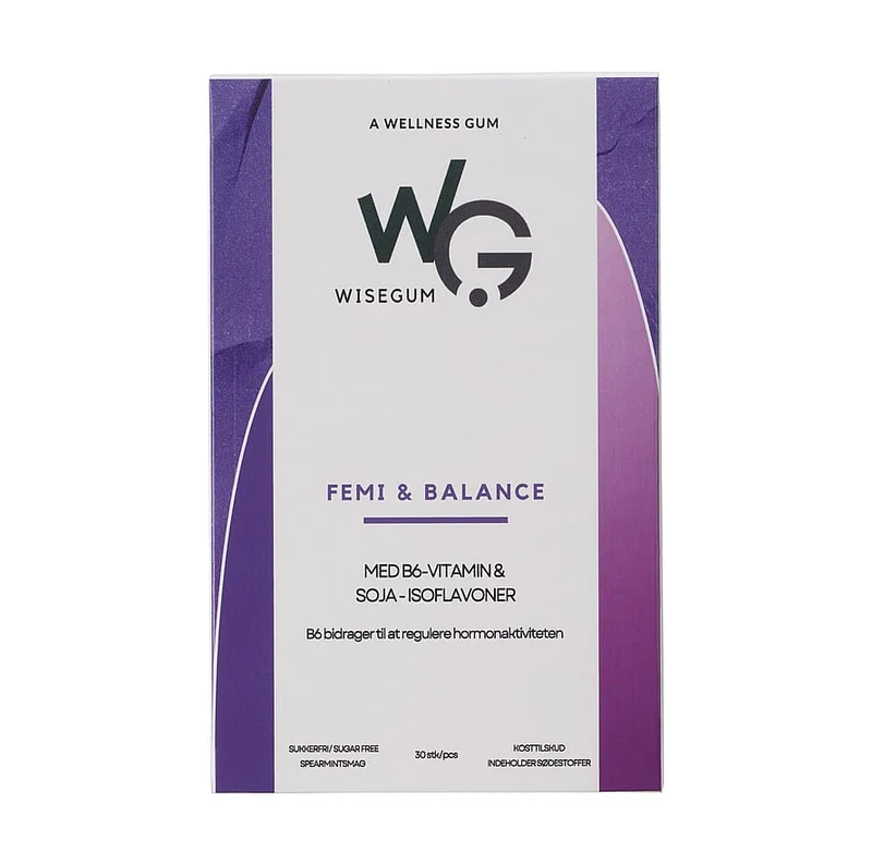 WiseGum Femi & Balance 30 stk, Helse & Madvarer, B-vitamin, B6 Vitamin