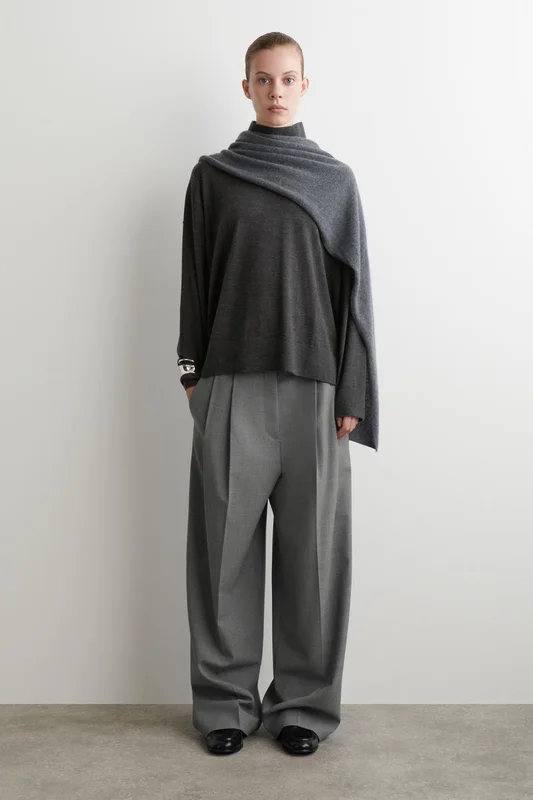 COS Merino Wool Turtleneck Jumper in Grey - Women
