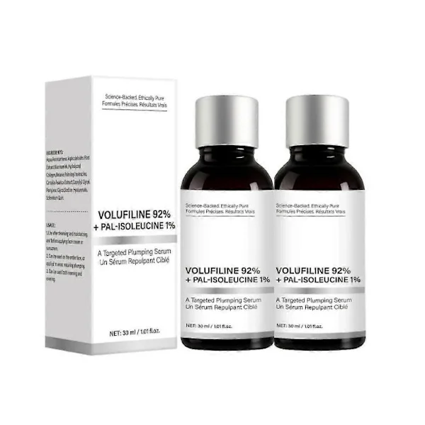 Volufiline 92% + Pal-Isoleucine 1% Fyllande Vattenfritt Serum, Volufiline Serum, Ansiktsvård för Volymförlust, Hudelasticitet, 30ml 2st
