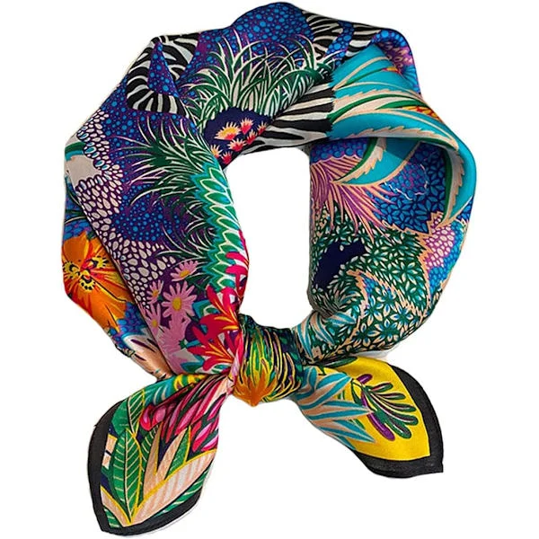 Small Square Scarf in Pure Mulberry Silk for Women - Silk Scarf - 53 x 53 cm