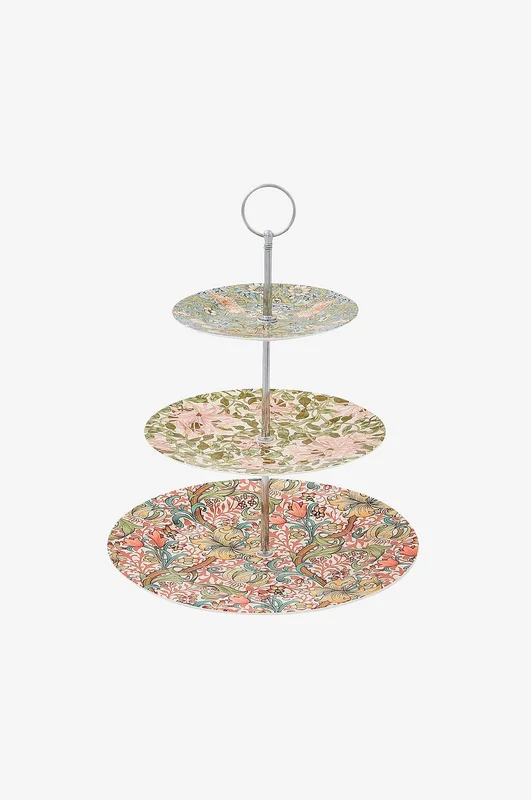 Spode - Kakefat i tre etasjer Morris & Co - Flerfarget - Serveringsfat - Fra Homeroom