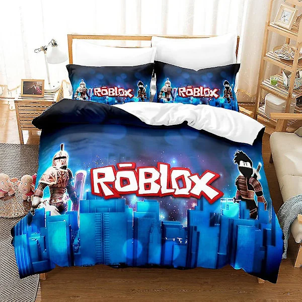 Dt340 Spel Roblox 3D-tryckt Filt Täcke Kuddfodral 2/3-delars Sängset Barnpresent Quilt cover 140*210 1x örngott