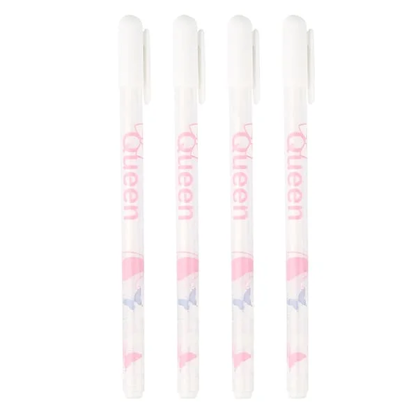 【NX】4 stk/sæt 0,8 mm hvid blæk Gel Pen Lykønskningskort Markør Penne Skriveredskaber