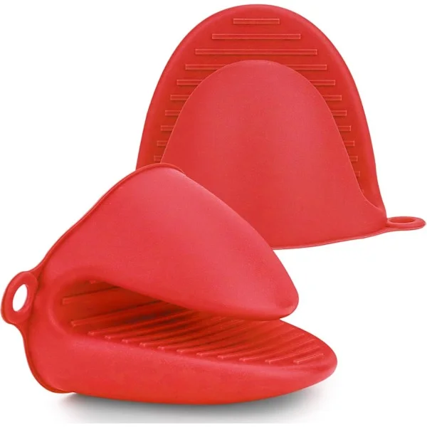 Silikon Grytekluter for Airfryer, 1 Par Tykke Mini Grytehansker Varmebestandige for Grill, Matlaging, Baking