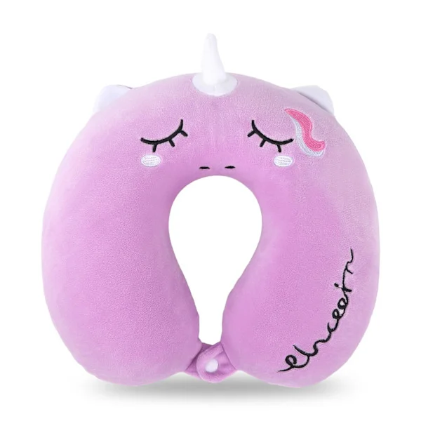Travel Pillow Neck Pillow 30x30cm Memory Foam Neck Pillow U-shaped Cute Support Pillow Kids Travel Neck Pillow Car Airplane Office Home Use (C
